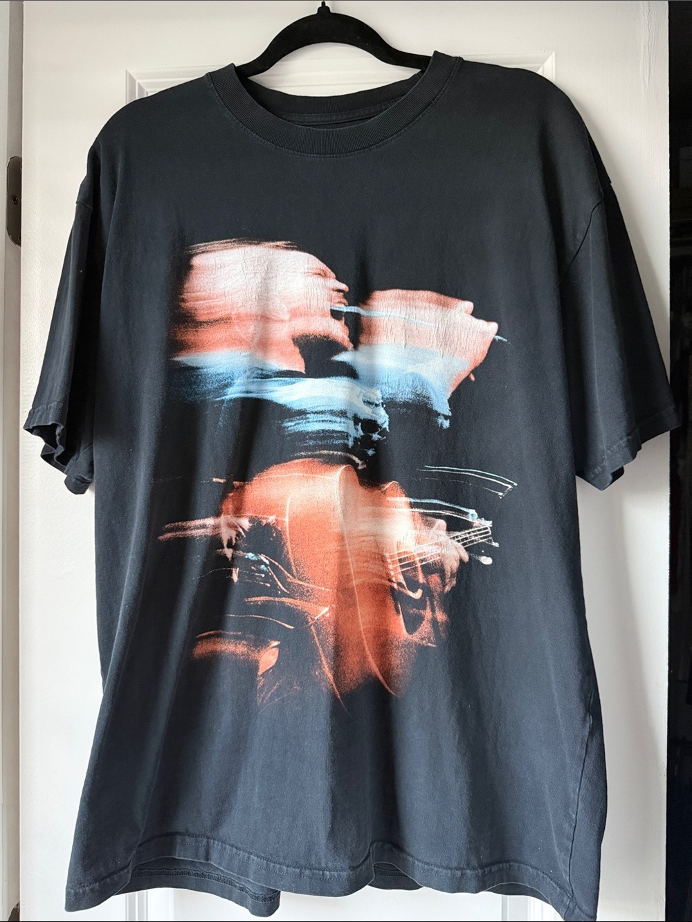 Zach Bryan Black Graphic Men’s T-Shirt with Red & Blue Print